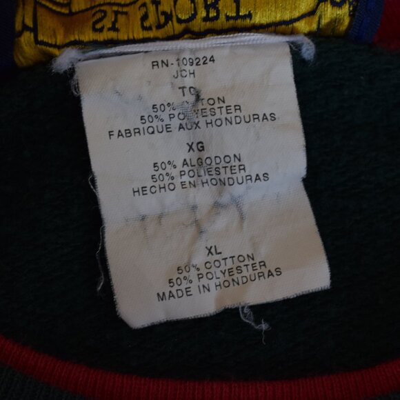 Vintage 90s Cotton/Poly Green Christmas Sweatshirt size X Large‎ - Picture 12 of 13